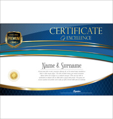 Certificate or diploma retro vintage design