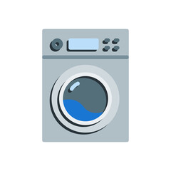 flat style icon of washing machine isolated on white background. EPS 10