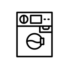line style icon of washing machine. vector illsutration for graphic design, website, UI isolated on white background. EPS 10
