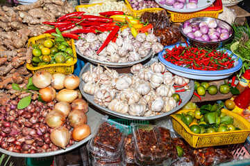 Asian food produce market Vietnam