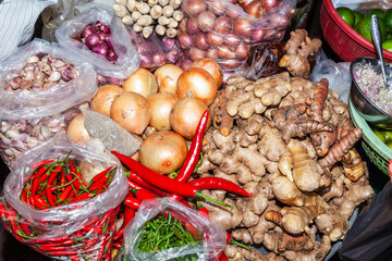 Asian food produce market Vietnam