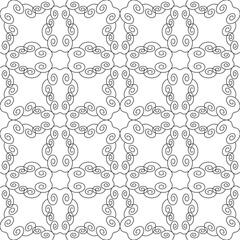 Seamless pattern with spirals. Dark grey and white. Vector.	
