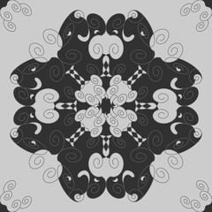 Seamless pattern with spirals. Dark grey and Light grey. Vector.	