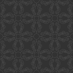 Seamless pattern with spirals. Dark grey and Light grey. Vector.	