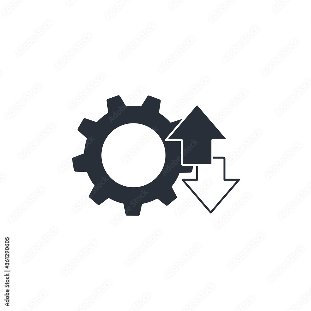 Poster process administration. control. vector icon isolated on white background.