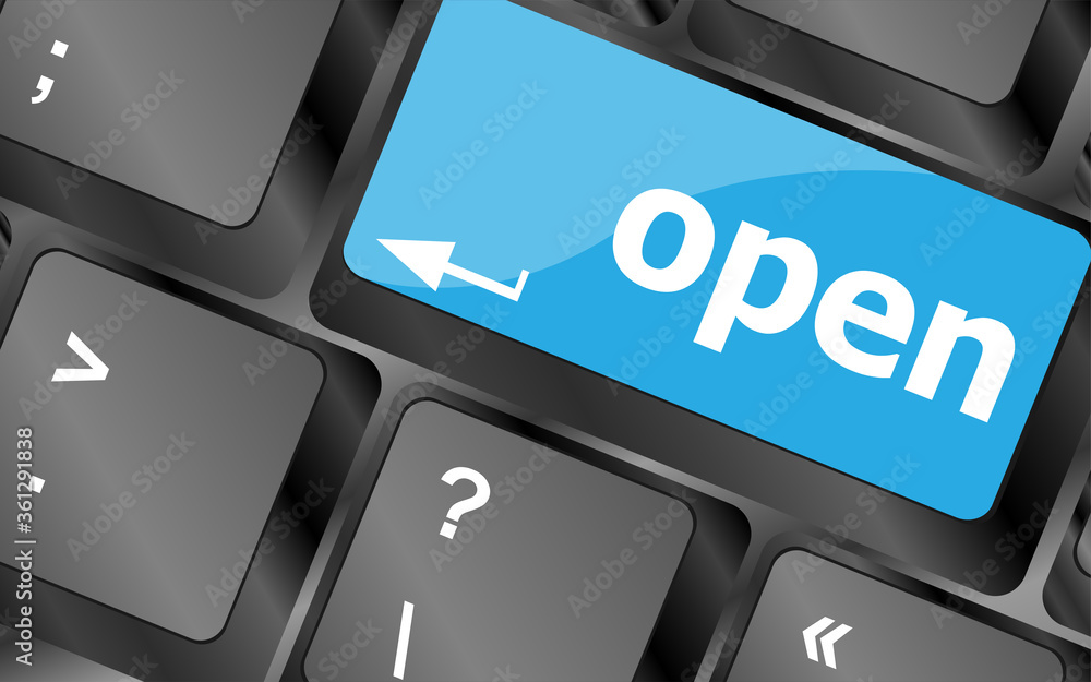Poster open button on the computer keyboard key