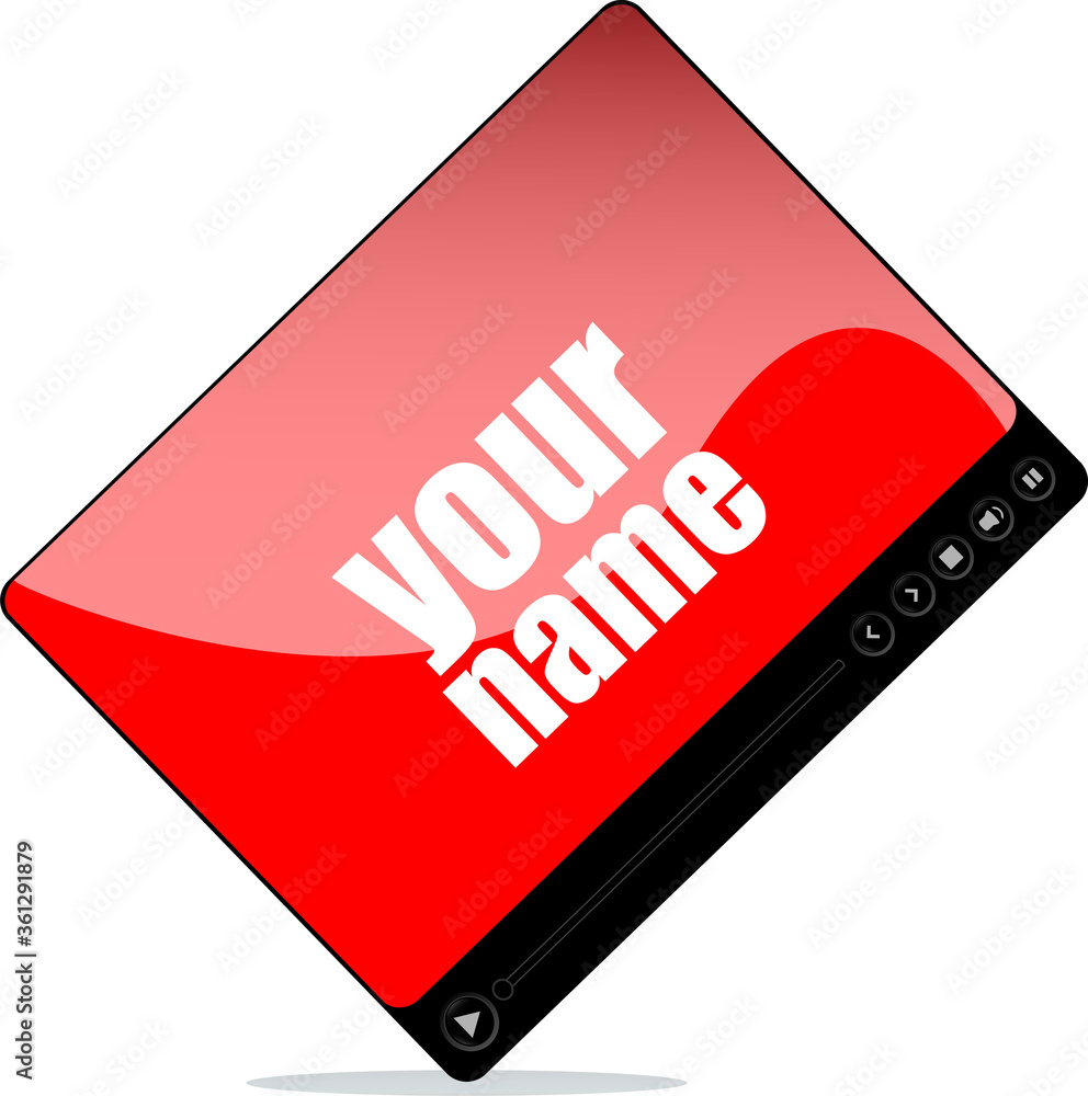 Poster video player for web with your name words