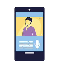 young man on video call from cell phone