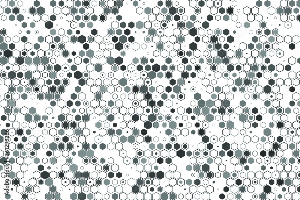 Poster science and technology concept. abstract tech backdrop consisting of hexagonal elements and dots. di