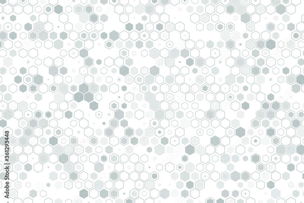 Poster science and technology concept. abstract tech backdrop consisting of hexagonal elements and dots. di