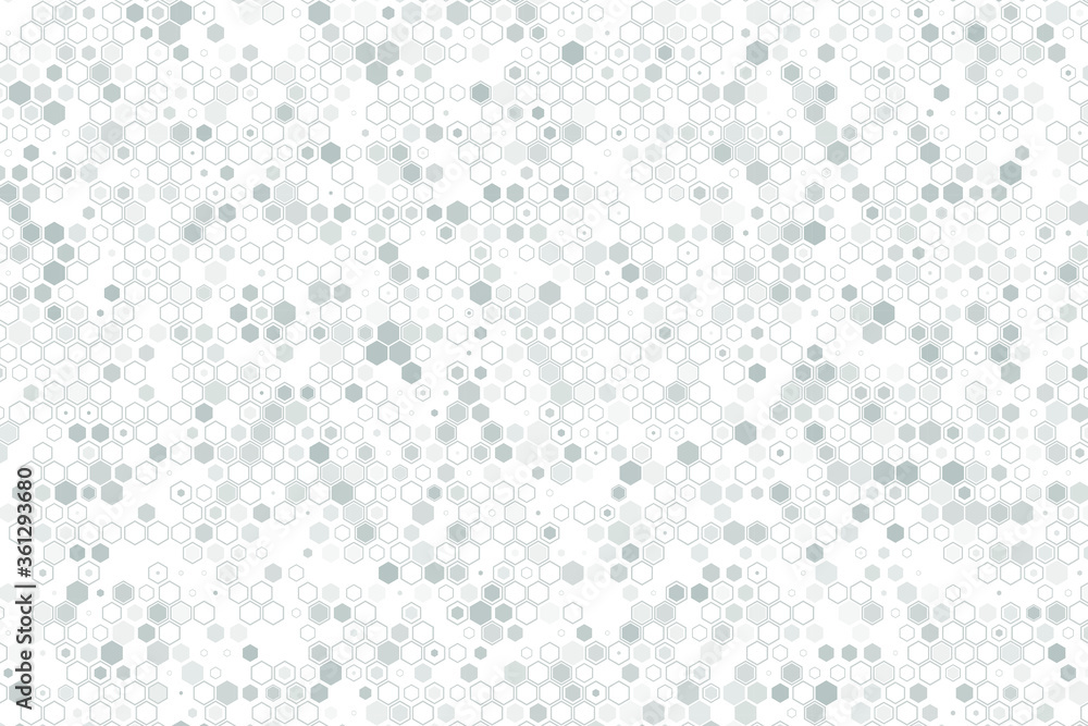 Poster science and technology concept. abstract tech backdrop consisting of hexagonal elements and dots. di