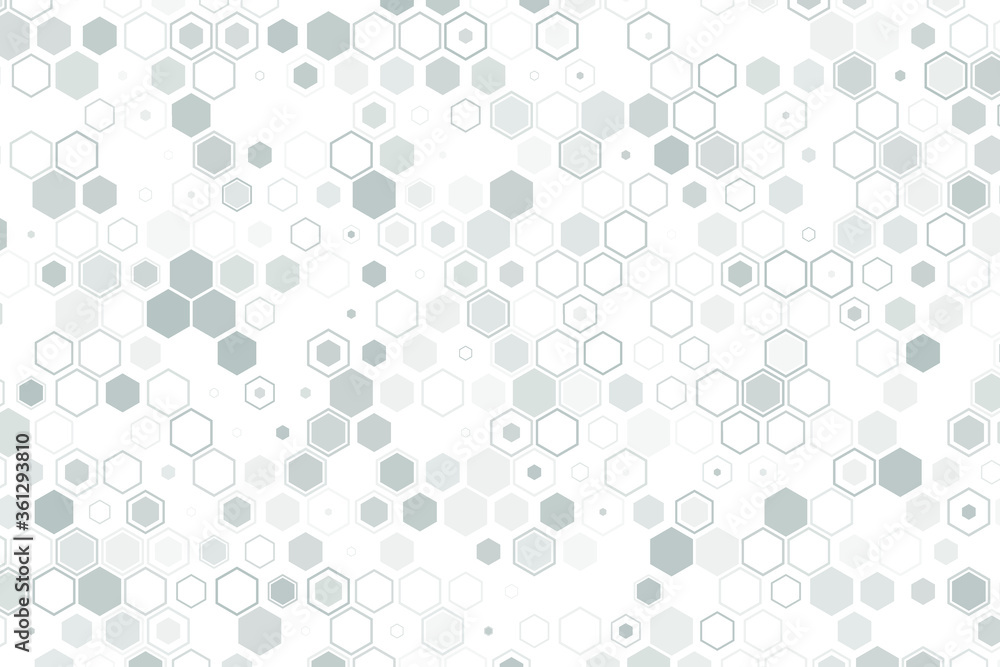 Poster science and technology concept. abstract tech backdrop consisting of hexagonal elements and dots. di