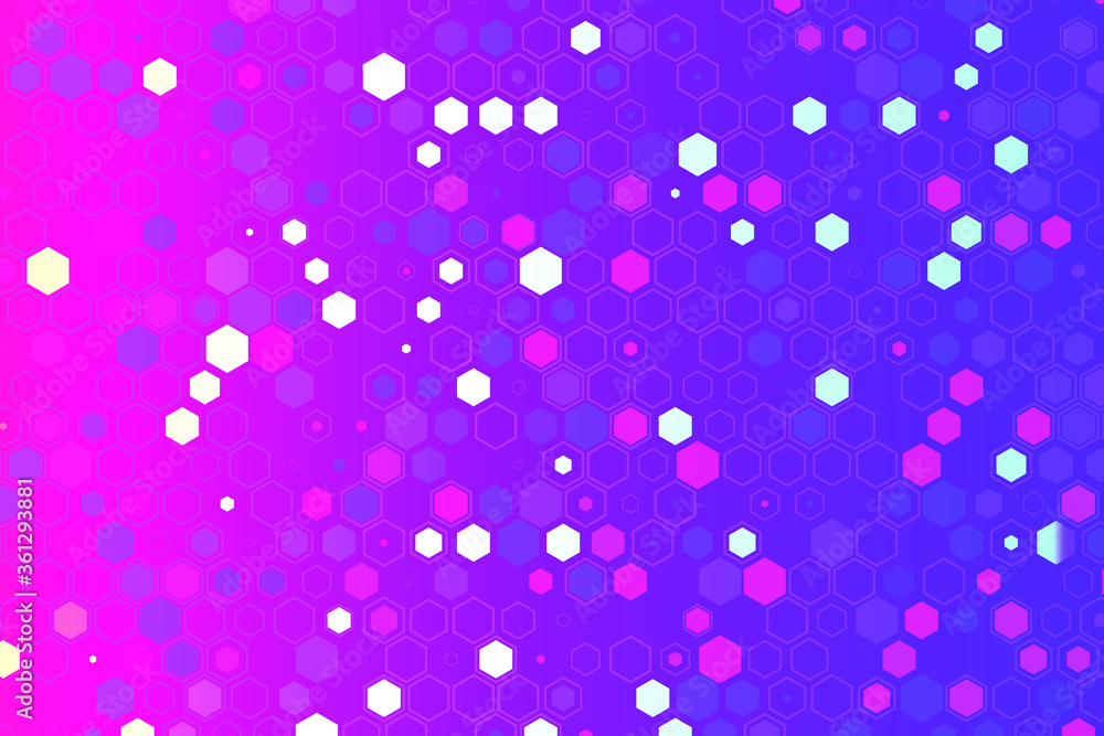 Poster science and technology concept. abstract tech backdrop consisting of hexagonal elements and dots. di