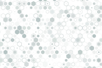 Science and technology concept. Abstract tech backdrop consisting of hexagonal elements and dots. Digital futuristic illustration template for design.
