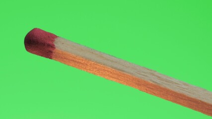 Match Stick Magically Combusts Into Flames And Ignites On Fire Green Screen Background