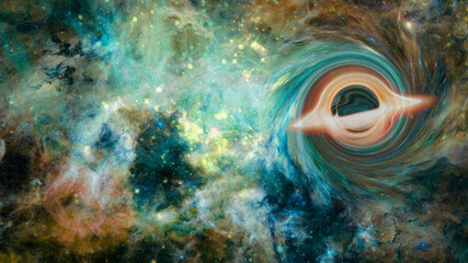 Supermassive black hole. Elements of this image furnished by NASA