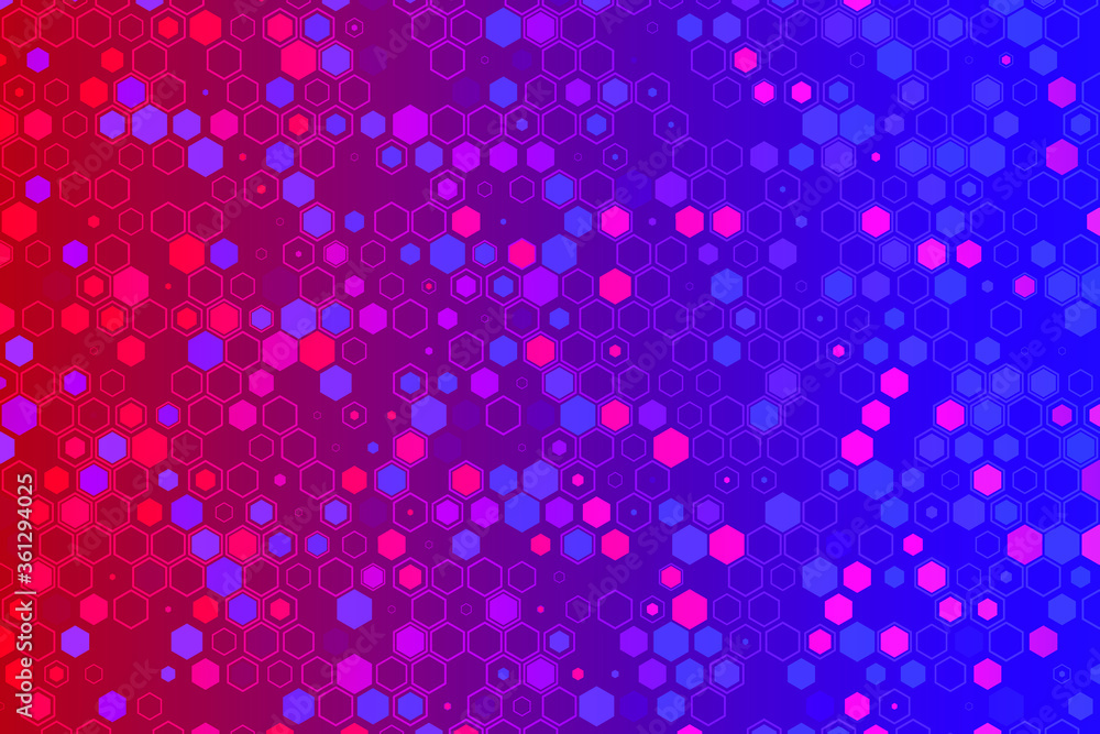 Poster science and technology concept. abstract tech backdrop consisting of hexagonal elements and dots. di