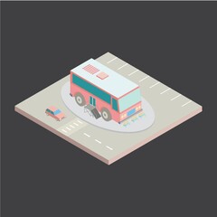 Isometric bus stop