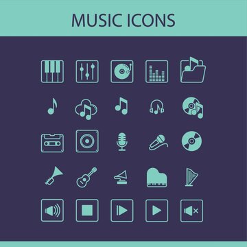Collection of music icons