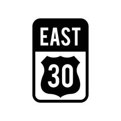 East 30 sign