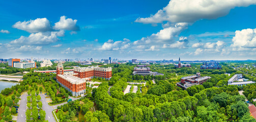 Aerial scenery of Songjiang University Town, Shanghai, China