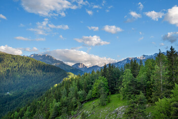 Fototapeta na wymiar view of valley de la Maurienne, french Alps mountains