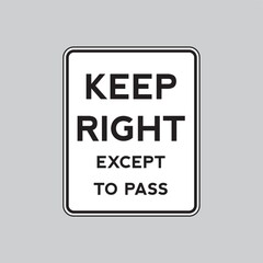 Keep right road sign