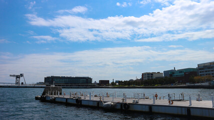 Fototapeta na wymiar 横浜港　臨港パークから見える青空と海
