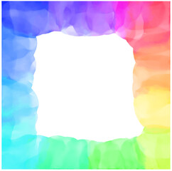 Abstract Rainbow Ink High Detail Watercolor Vector Border