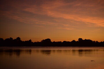 A beautiful sunset over Ferry Meadows, Peterborough, UK.