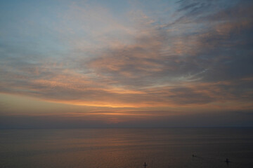 beautiful sunset and sky over the sea