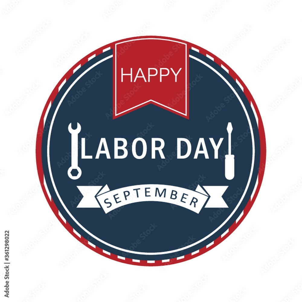 Wall mural Labor day label