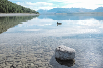 mountain lake in the morning