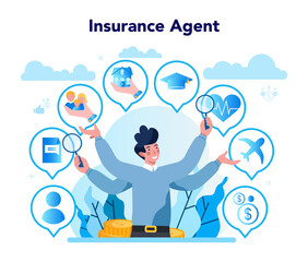 Insurance agent concept. Idea of security and protection of property