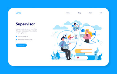 Supervisor manager web banner or landing page. Specialist