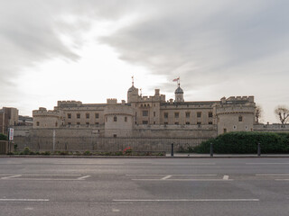 Castle in London in a cloudy day
