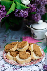 Chicken liver pate canape.style rustic