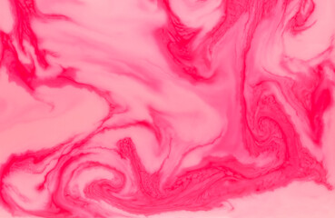 abstract stains of red on rose water