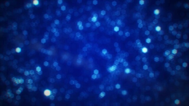 Abstract Blue Shine Artistic Blurry Optical Light Bokeh Particles Fast Motion Background Seamless Loop