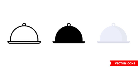 Dish icon of 3 types. Isolated vector sign symbol.