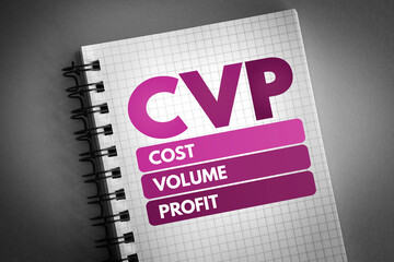 CVP - Cost Volume Profit acronym, business concept background