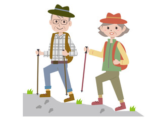 高齢者が登山する