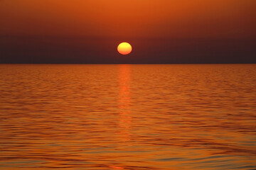 Obraz premium Beautiful sunset over the sea in southern Dalmatia, Croatia.