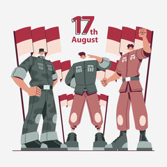 Obraz premium Patriot Character Illustration Indonesia For Independence day