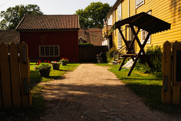 Cozy wooden house with garden