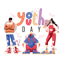 Youth Day Teenagers Gathering Character