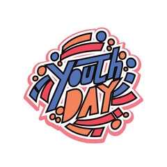 Youth Day Typography With Youngster Group