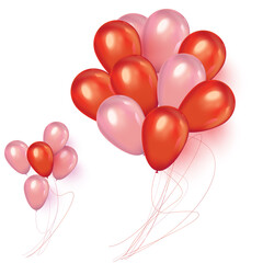 Holidays background with floating party balloons.