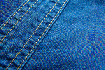 Abstract fabric texture of blue jeans. Denim combined background. Blue denim.