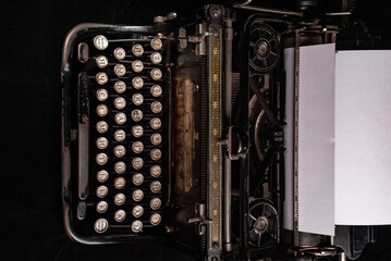 Details of an old retro typewriter, vintage style